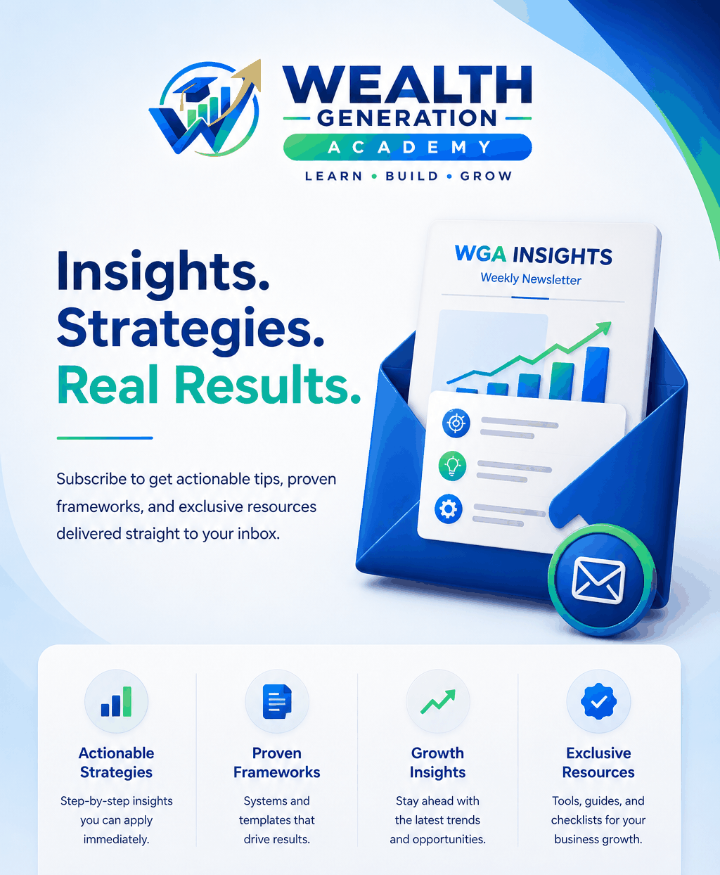 WGA Insights weekly newsletter: actionable strategies, proven frameworks, growth insights and exclusive resources